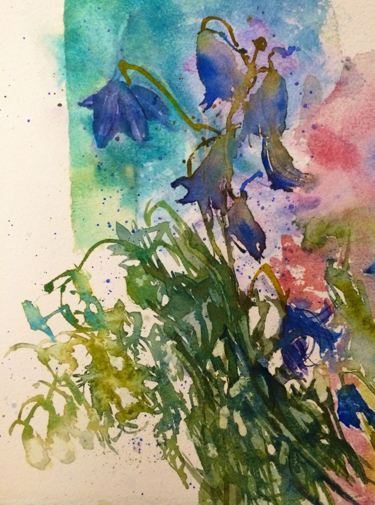 A second watercolour study of market flowers